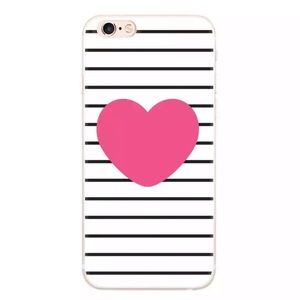 💜 Iphone 7/8 Plus Heart Stripes Case Cover Skin